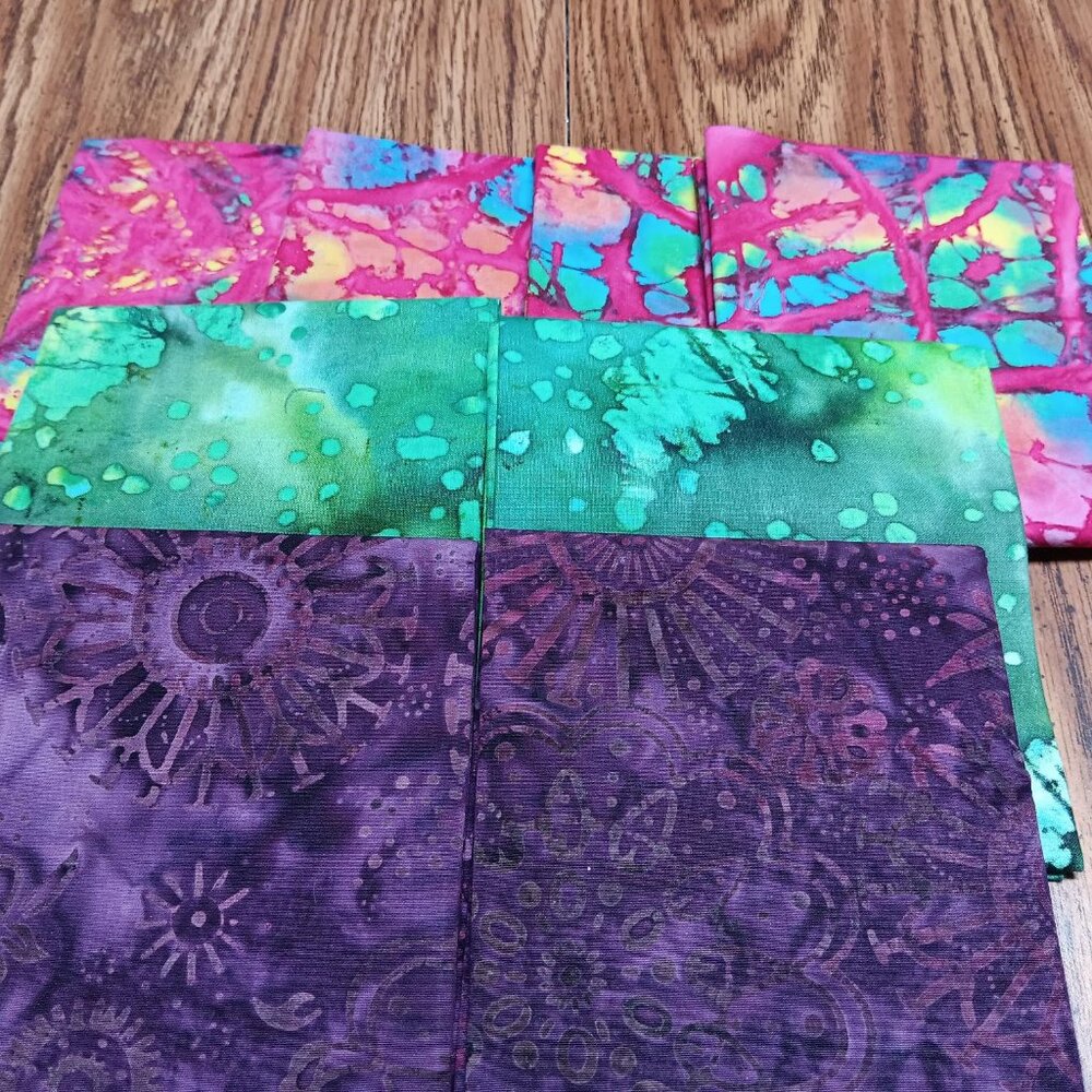 8 Assorted BATIK Fat Quarters New Fabric